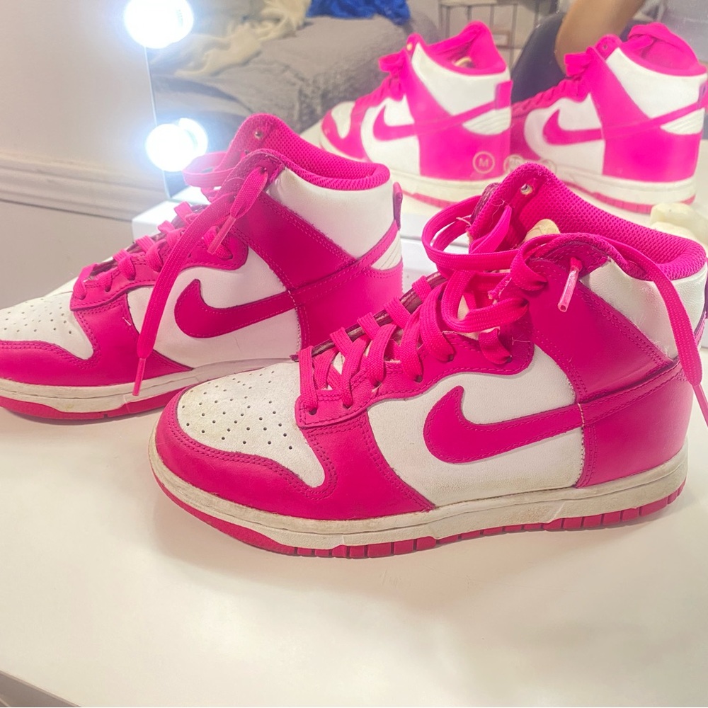 Nike Pink and White HIGH TOP